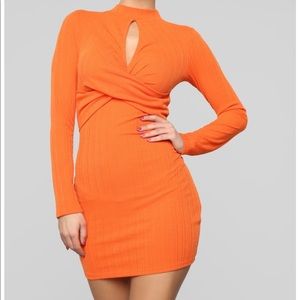 Orange mini dress
